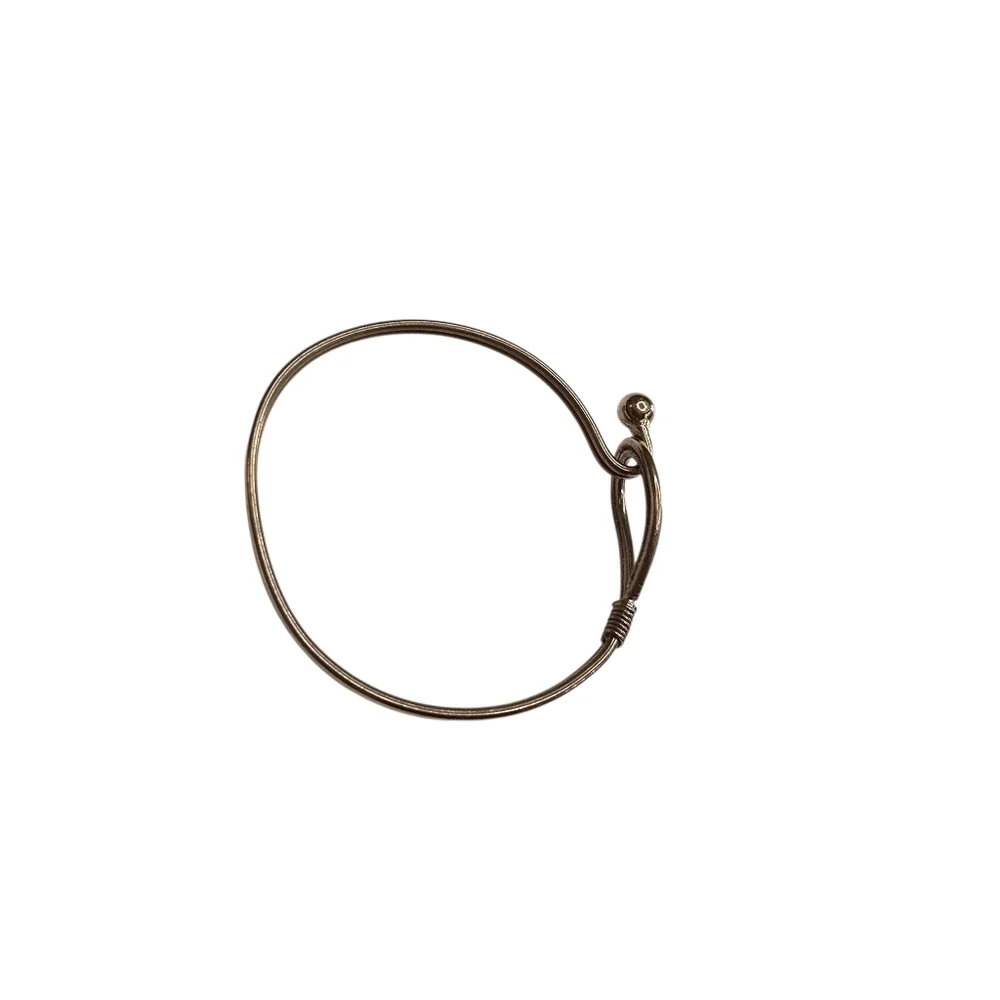 Vintage Silver Tone Loop & Hook Bangle Bracelet